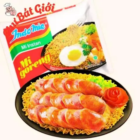 Hình ảnh Mì Trộn Indo Lạp Xưởng Nướng Đá + Trứng