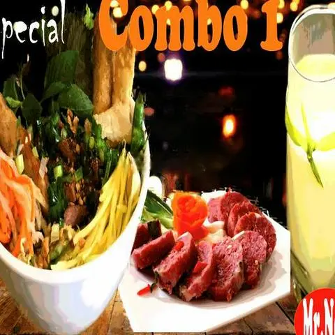 Hình ảnh Combo 1 - bún thịt nướng - nem chua phần - sâm lạnh