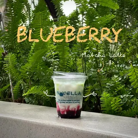 Hình ảnh Blueberry matcha latte