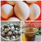 Hình ảnh Combo Trứng Chấm: 6 trứng gà+10 trứng cút+ 1 Ly nước chấm+ xoài sợi+muối tiêu,rau răm