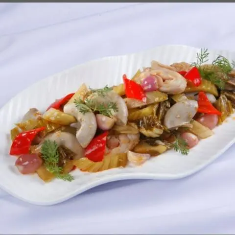 Hình ảnh Dồi trường xào cải chua