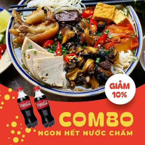 Hình ảnh Combo 1 canh bún chuẩn vị - tô siêu cấp - nước tự chọn