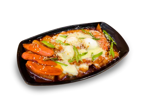Hình ảnh Tokbokki Truyền Thống Phủ Phô Mai