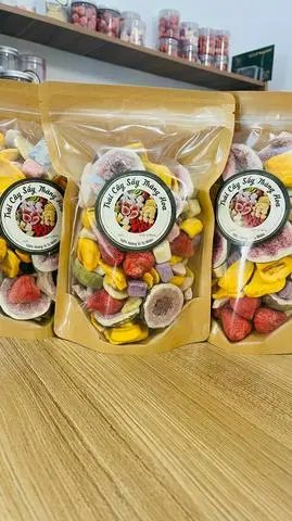 Hình ảnh trái cây thập cầm sấy thăng hoa túi zip 250gr