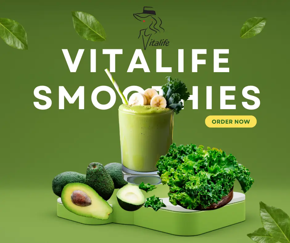 Hình ảnh Sinh tố bơ - chuối - kale - ly