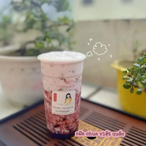 Hình ảnh sữa chua việt quất