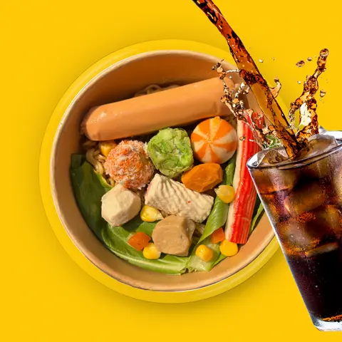 Hình ảnh Combo Mì Viên Chiên Xúc Xích + 1 Chai Pepsi/Coca