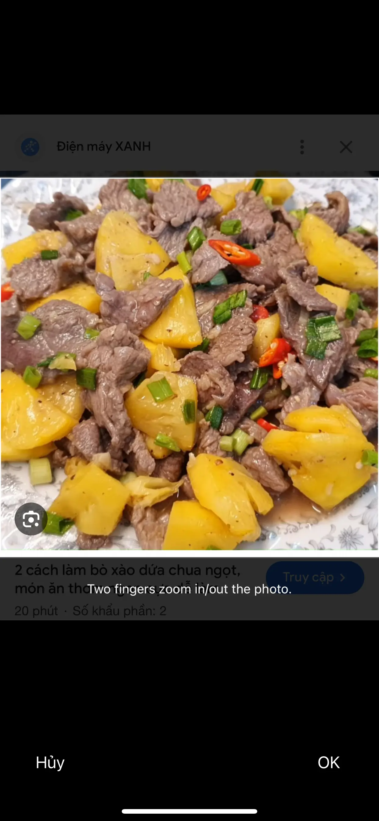 Hình ảnh thịt bò xào thơm (thêm)