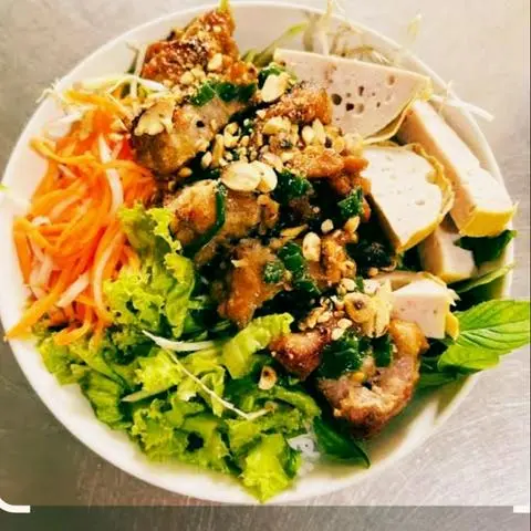 Hình ảnh bún nem nướng+ chả lụa 