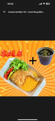 Hình ảnh Combo gà mắm tỏi - canh rong biển