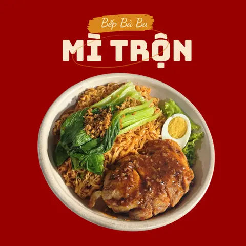 Hình ảnh Mì trộn gà áp chảo sốt tiêu