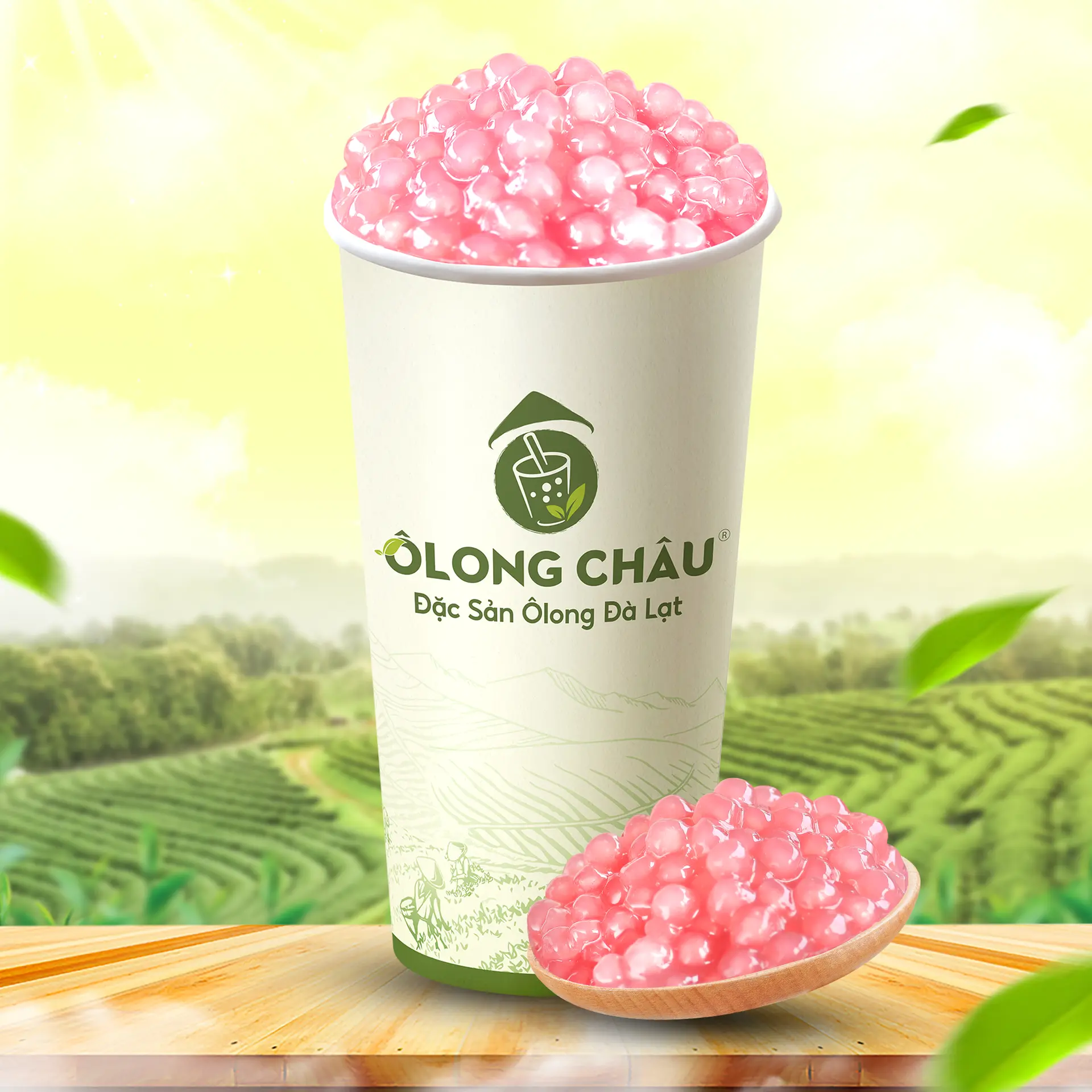 Hình ảnh Ô long lài sữa trân châu anh đào