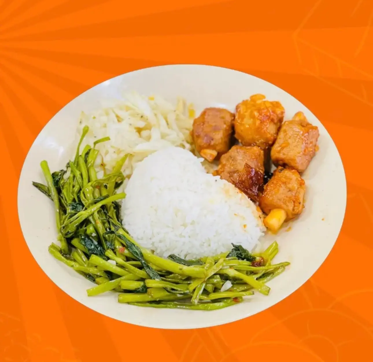 Hình ảnh Cơm Sườn Dừa Khìa Sốt Chay