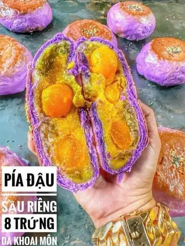 Hình ảnh Bánh Pía Đạu xanh Sầu Riêng Võ Khoai môn 8 trứng _500g