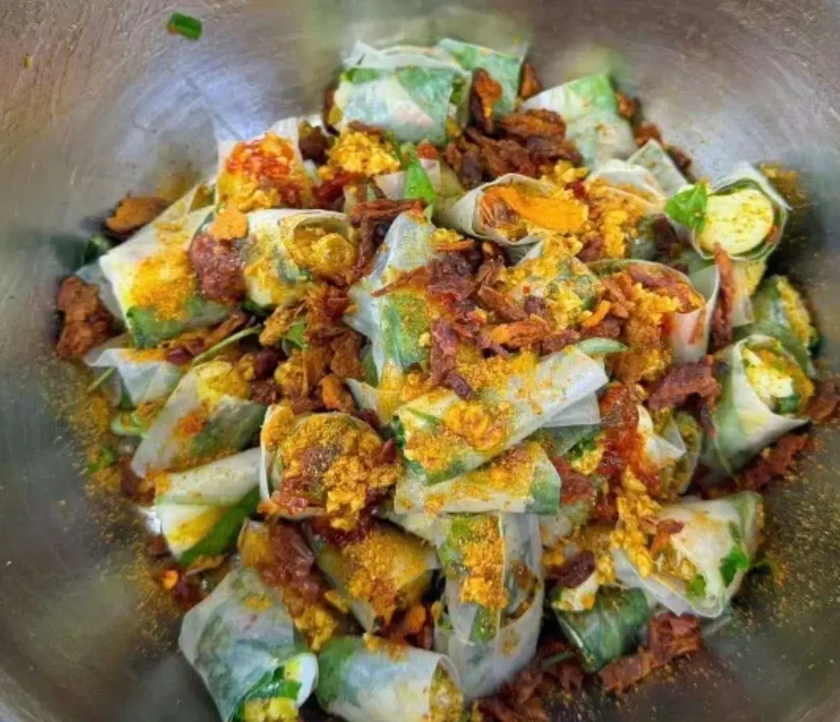 Hình ảnh Bánh tráng cuốn khô bò top mỡ 