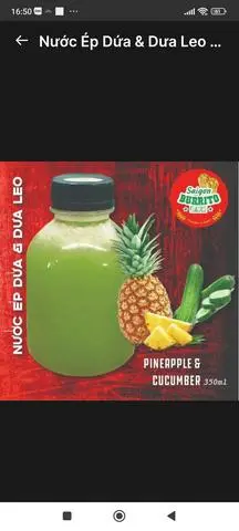 Hình ảnh Nước Ép Dứa Dưa Leo | Pineapple & Cucumber Juice