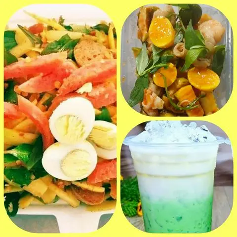 Hình ảnh Cobom: Tré Trộn Đặc Biệt + Chân Gà Rút Xương Mix Trứng Non + SÂM DỨA SỮA +  PHỒNG TÔM