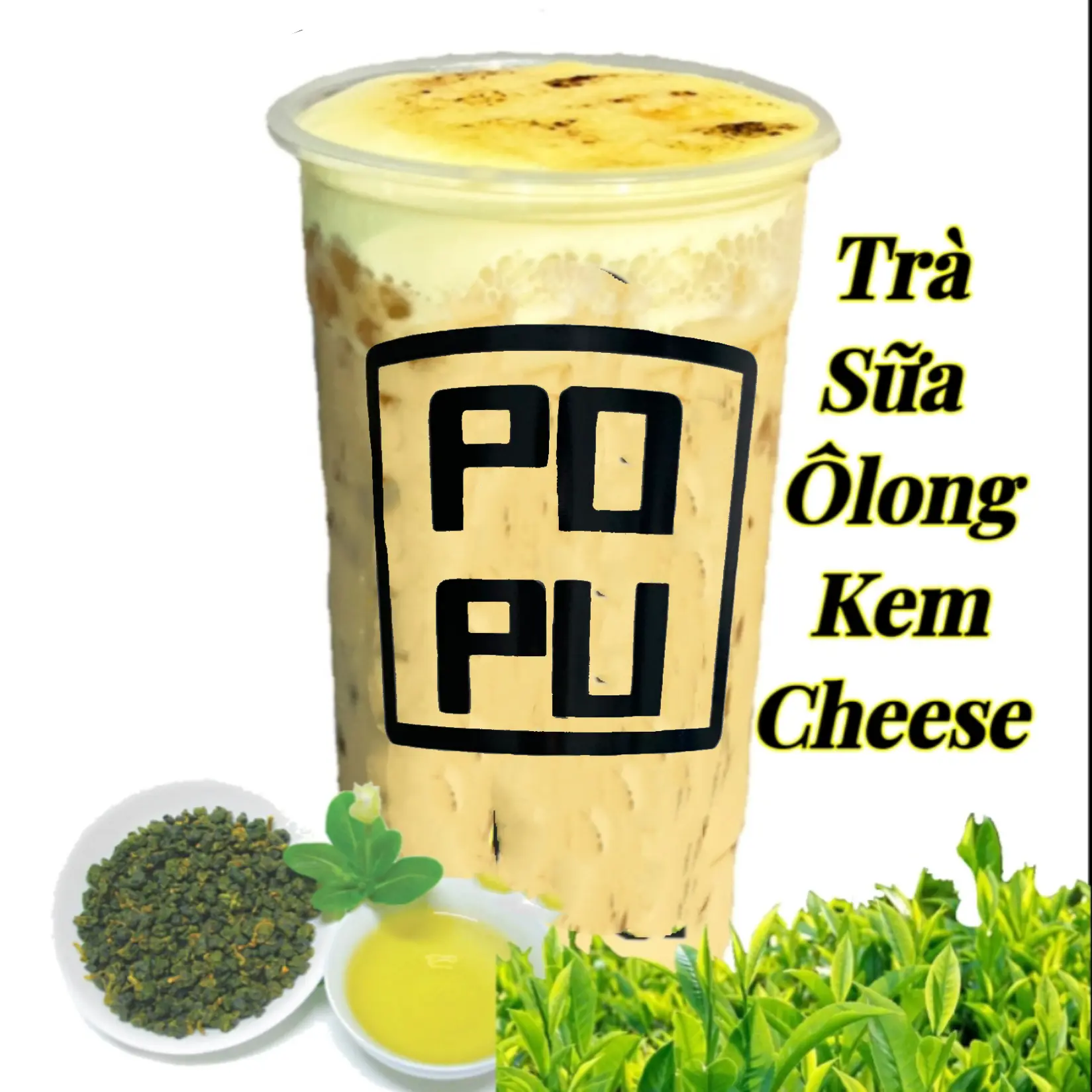 Hình ảnh Trà Sữa Olong Kem Trứng Nướng 
