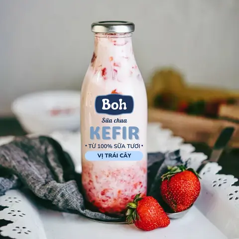 Hình ảnh Sữa chua uống Kefir hương trái cây chai 1L