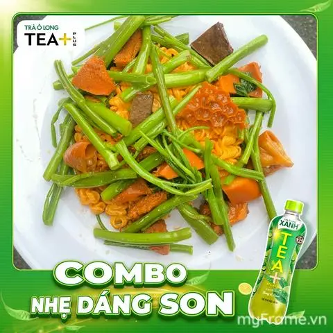 Hình ảnh combo mì xào phá Lấu + olong xanh