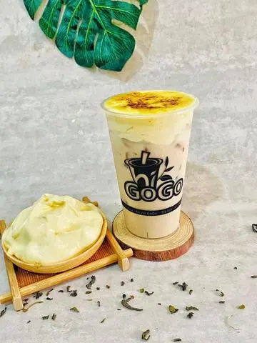 Hình ảnh Trà sữa kem trứng nướng - trân châu (M)