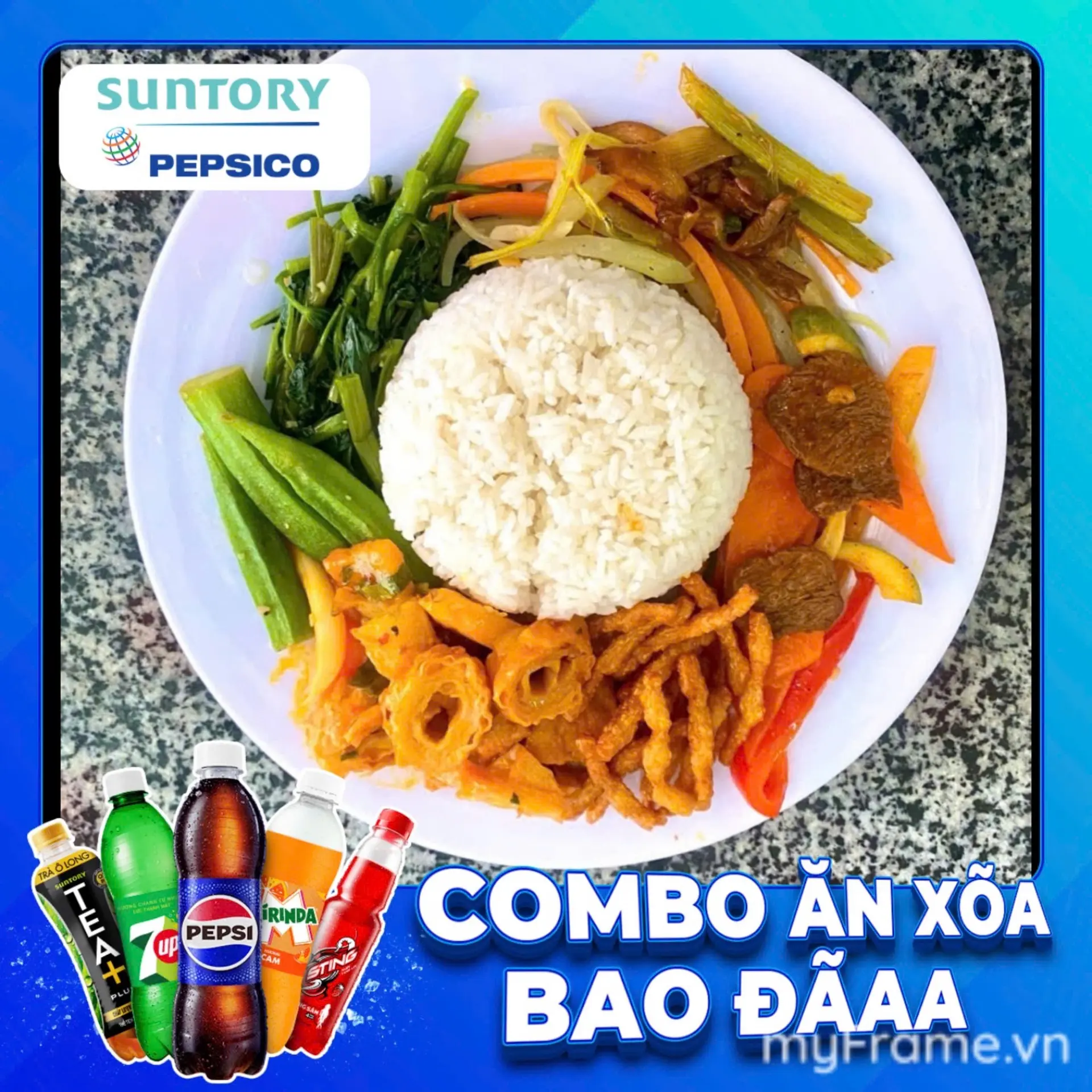 Hình ảnh Combo Cơm chay thập cẩm + pepsi