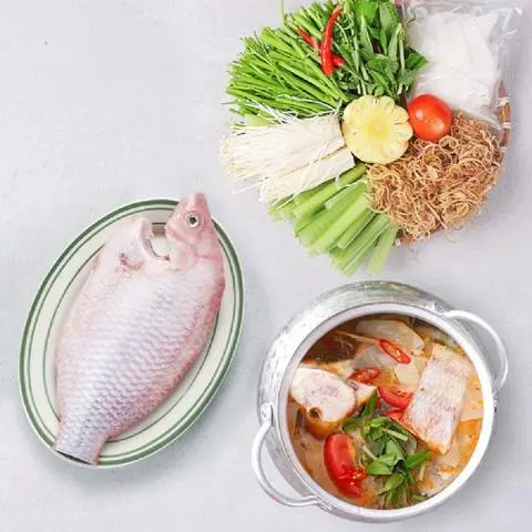 Hình ảnh Lẩu cá diêu hồngnấu măng chua, cải chua