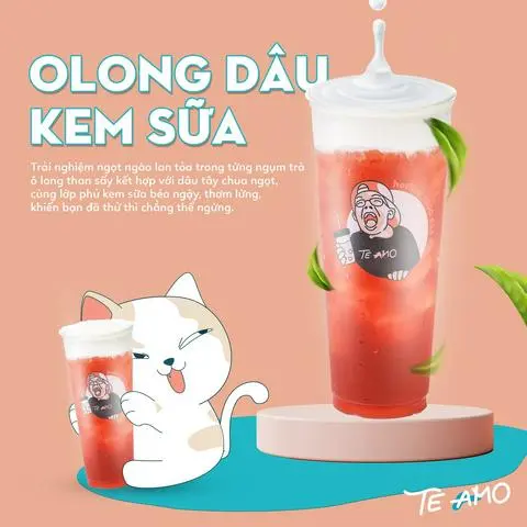 Hình ảnh Olong dâu kem sữa