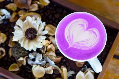 Hình ảnh Khoai môn latte nóng
