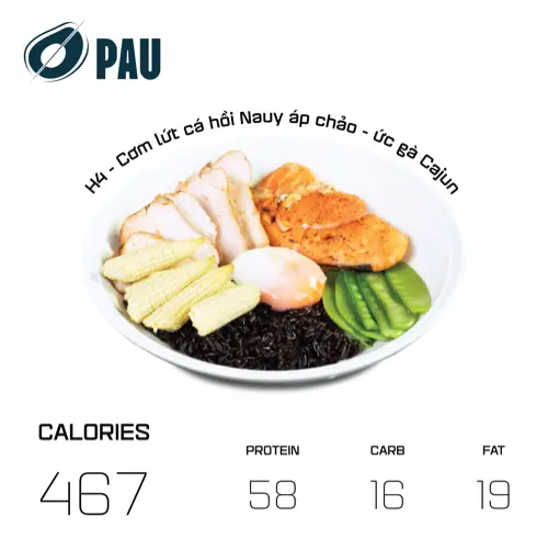 Hình ảnh H4 - Cơm lứt cá hồi Nauy áp chảo - Ức gà Cajun  
