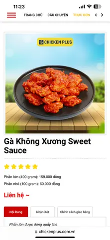Hình ảnh Gà Không Xương Xốt Sweet Sauce Lớn