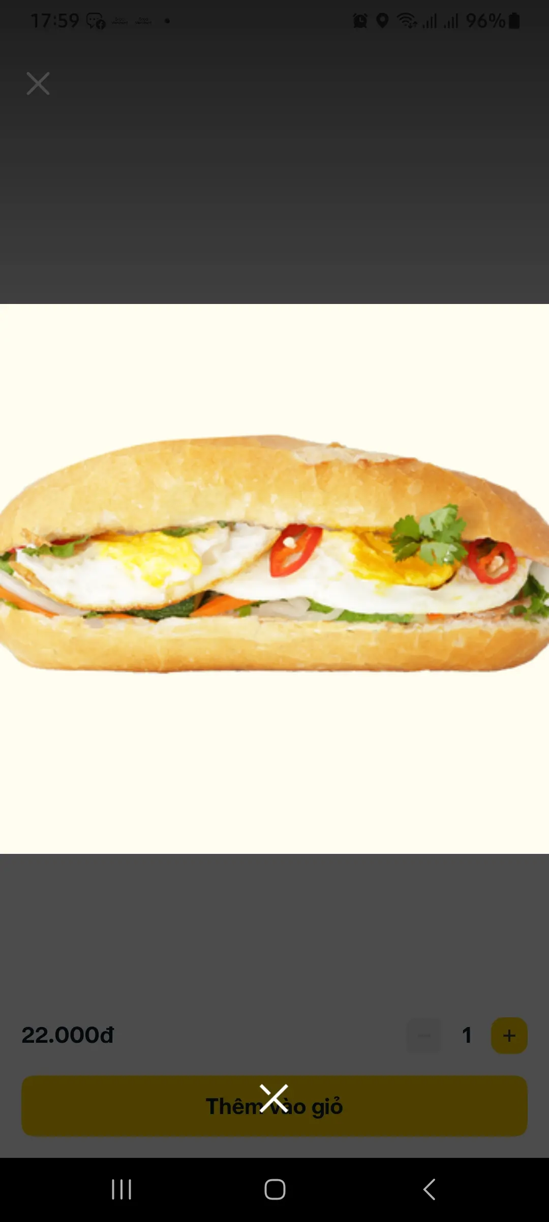 Hình ảnh Bánh mì ốp la 2 trứng