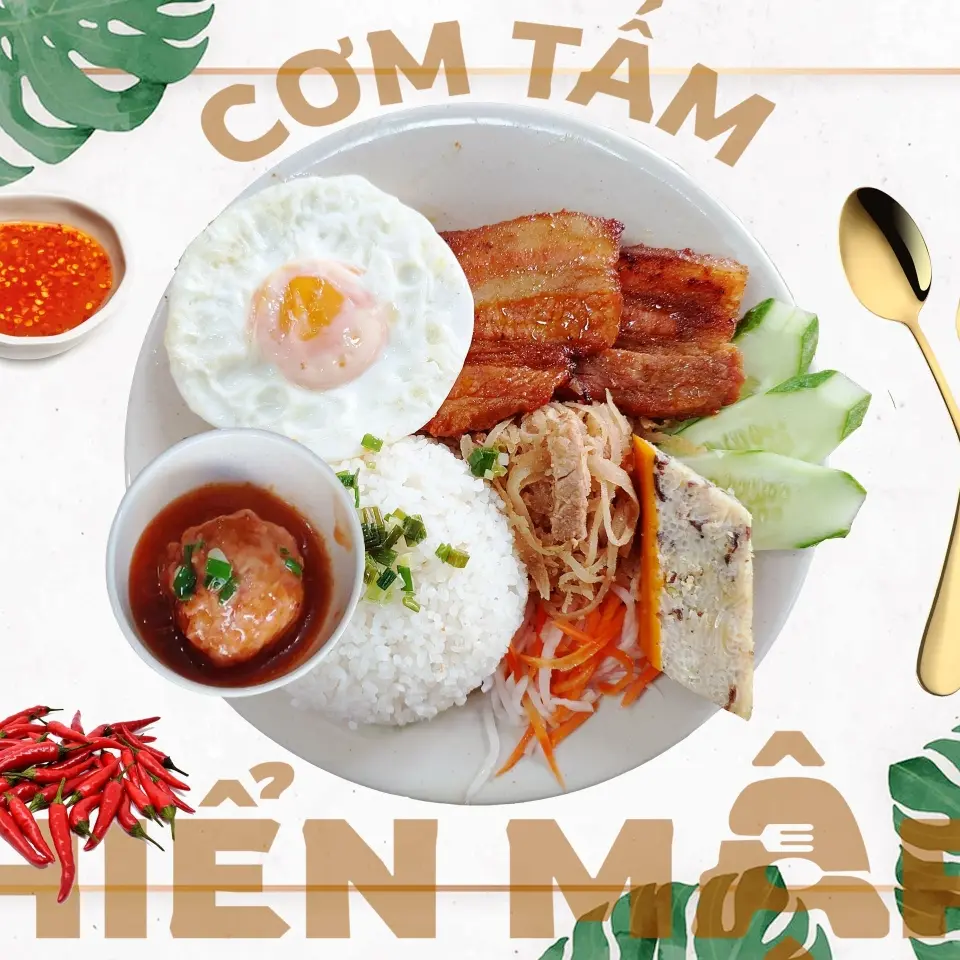 Hình ảnh Cơm ba rọi bì chả trứng xíu mại