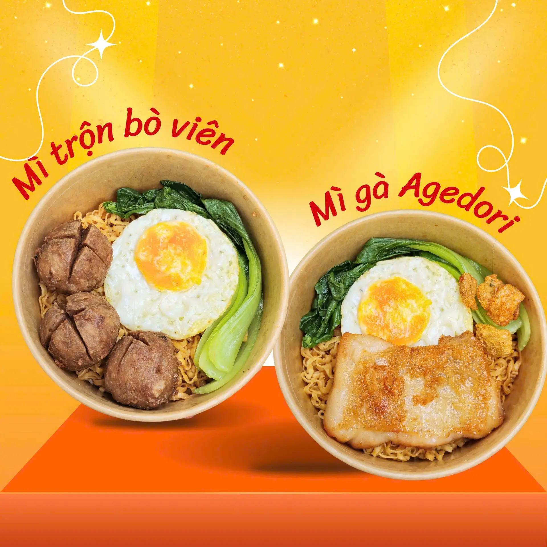 Hình ảnh Combo Mì Trộn Bò Viên khổng Lồ + Mì Trộn Má Đùi Không Xương