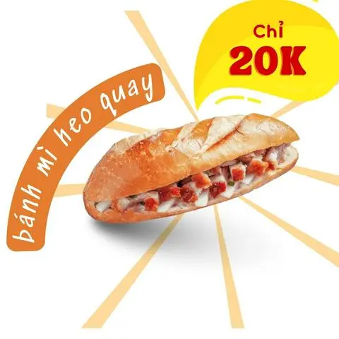 Hình ảnh Bánh mì heo quay da giòn
