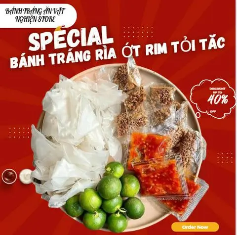 Hình ảnh Bánh Tráng Rìa Ớt Rim Tỏi Tắc - S27