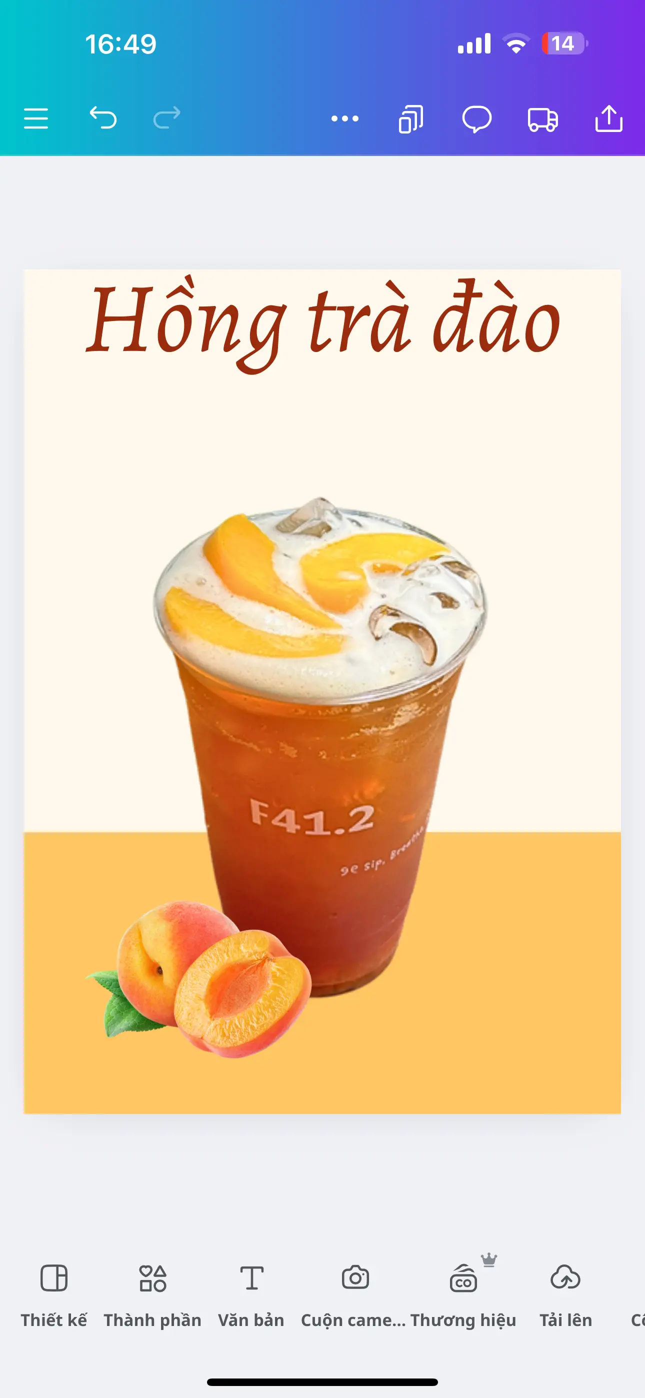 Hình ảnh Hồng trà đào (size L)