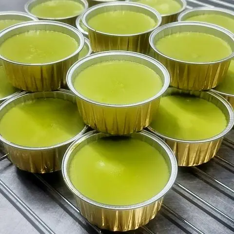 Hình ảnh Set 3 flan kem nướng vị trà Thái xanh