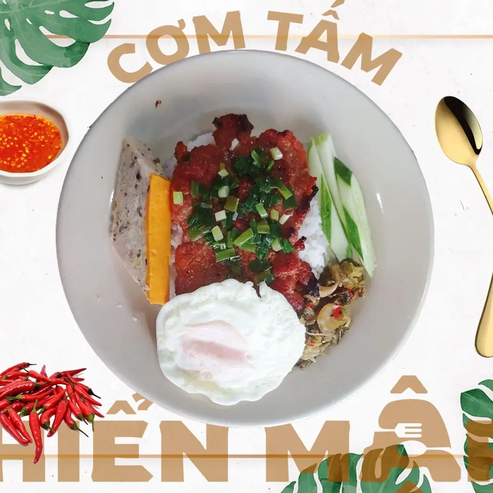 Hình ảnh Cơm sườn chả trứng