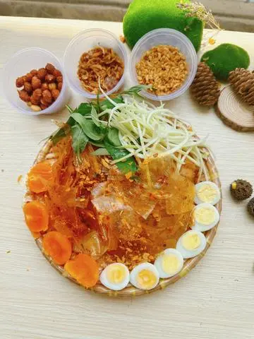 Hình ảnh Bánh Tráng Dẻo Sate Trứng Muối  ( Trộn Sẳn )