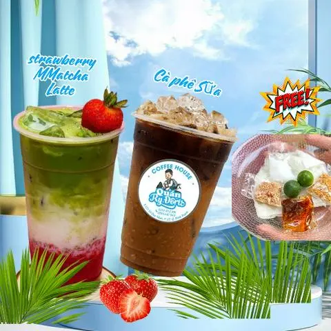 Hình ảnh combo Tươi Mát ( Mua 1 ly strawberry latte matcha + Cà phê Sữa tặng CF muối)