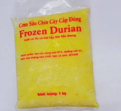 Hình ảnh Sầu Riêng 1Kg Ngọt Ngon, Cơm Nguyên Chất (100%) Nhuyễn Còn Sớ (Tách Vỏ, Hột Sẵn)