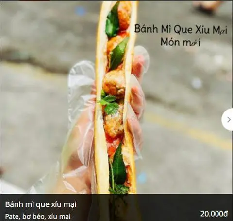 Hình ảnh Bánh mì que xíu mại