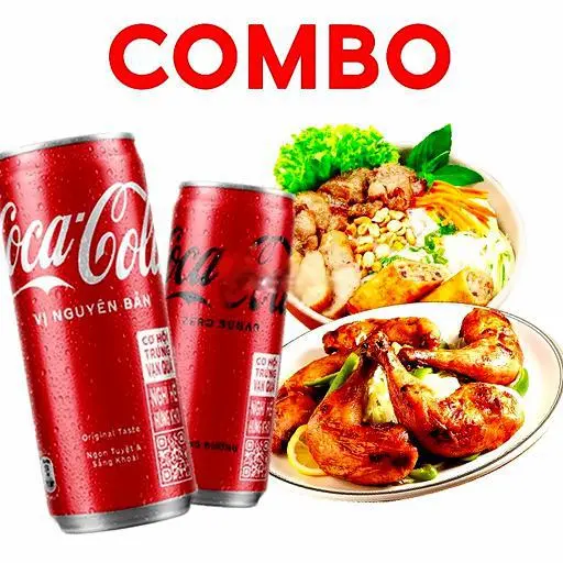 Hình ảnh 1 đùi sốt cay - 1 má đùi mắm tỏi - 2 cocacola