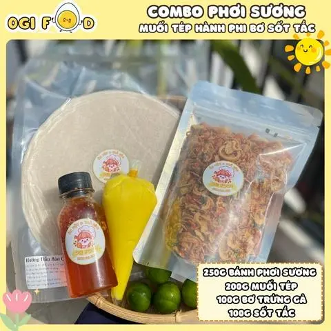 Hình ảnh Combo Bánh Tráng Phơi Sương Muối Hành Bơ Kèm Sốt Tắc - Ăn Vặt OGI FOOD
