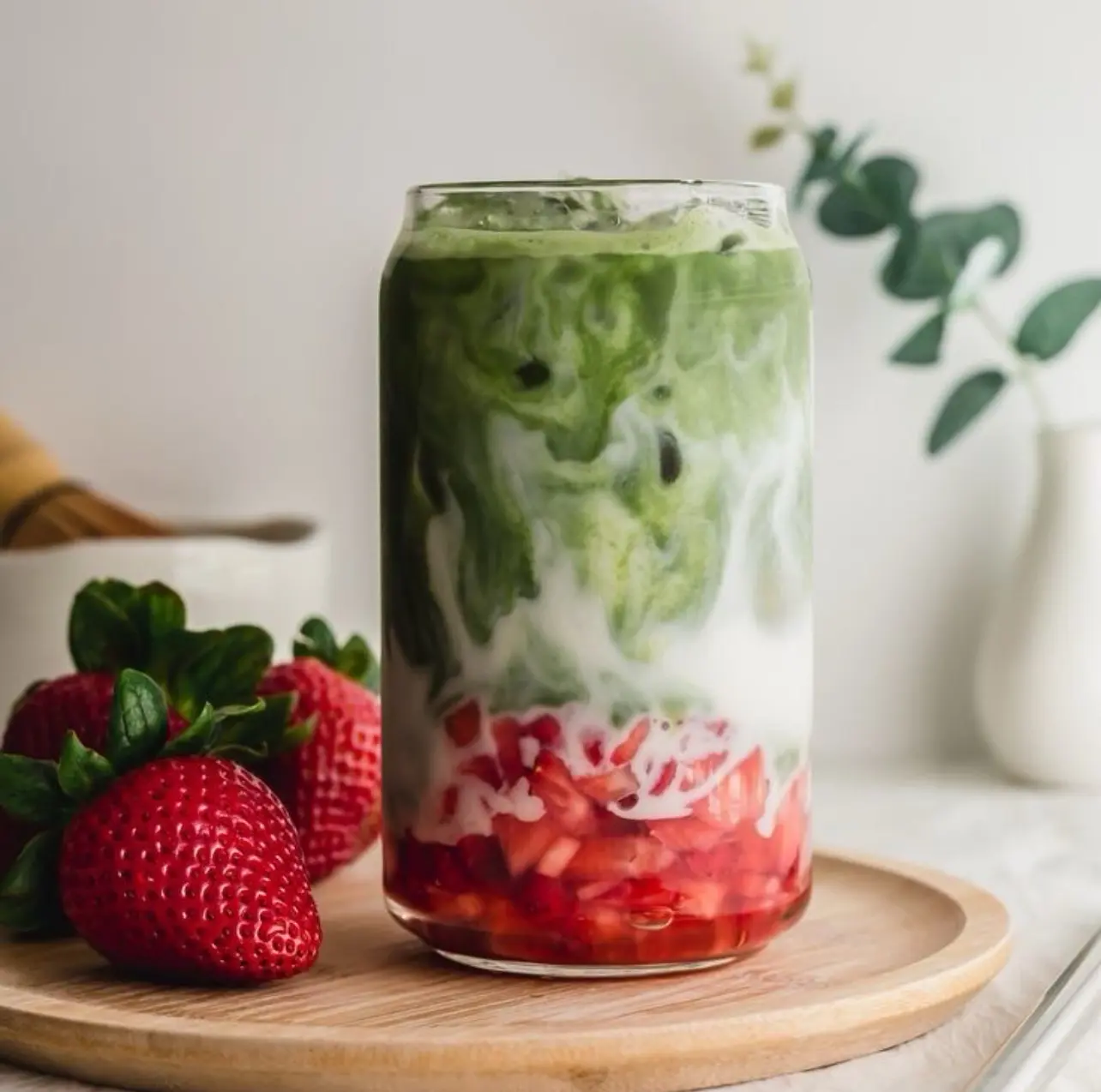 Hình ảnh Matcha sữa dâu - M - Matcha latte strawberry 