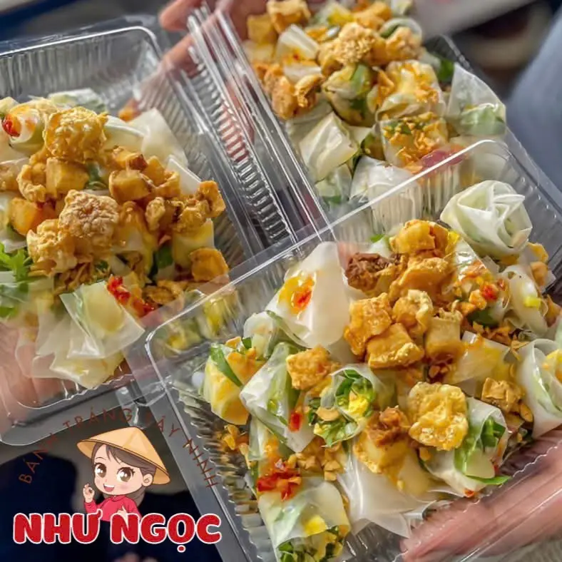 Hình ảnh Bánh Tráng Cuốn Trứng Tóp Mỡ