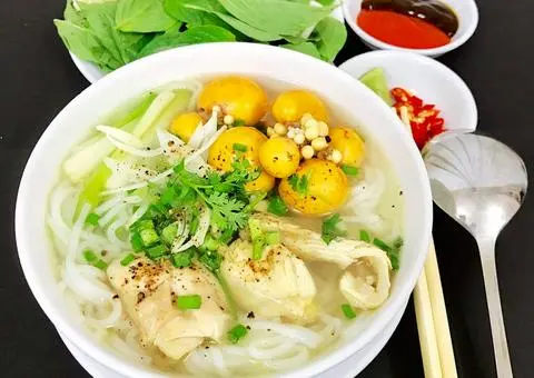 Hình ảnh bún gà trứng non