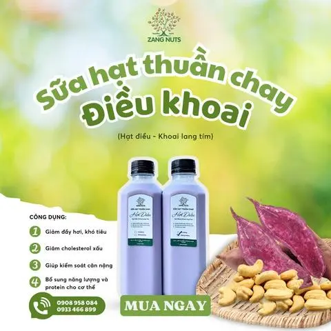 Hình ảnh Sữa Hạt điều mix Khoai lang tím