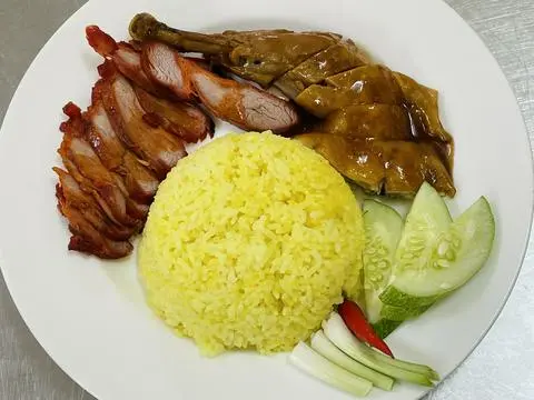 Hình ảnh Cơm đùi gà xì dầu(2 món)